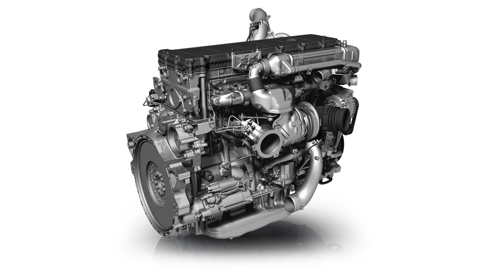 Snažan Mercedes-Benz autobuski motor sa turbokompresorom u detaljnom tehničkom prikazu