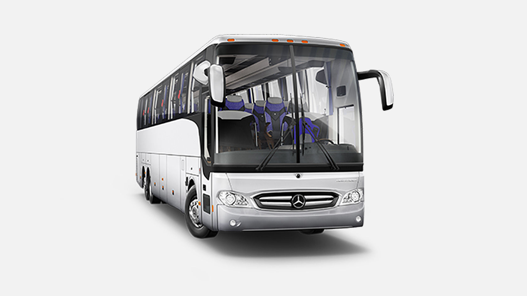 Graphic: Mercedes-Benz Tourrider touring coach in three-quarter front view